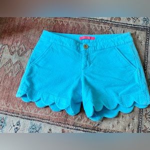 LILLY PULITZER Blue scalloped shorts